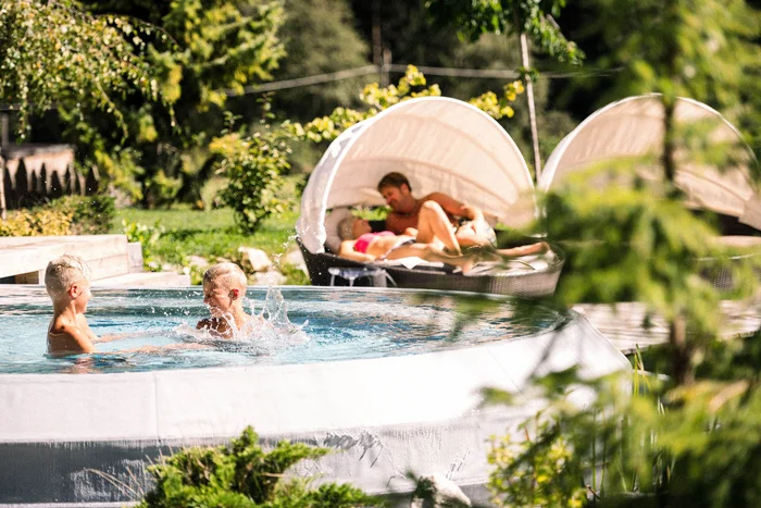 The family water world at the family hotel with a pool in South Tyrol The family water world at the family hotel with a pool in South Tyrol