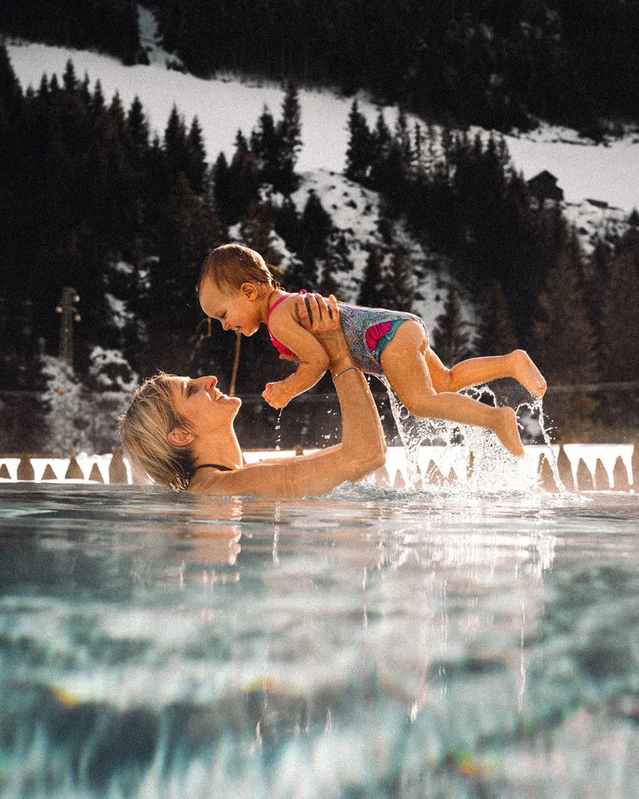 The family water world at the family hotel with a pool in South Tyrol The family water world at the family hotel with a pool in South Tyrol