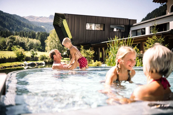The family water world at the family hotel with a pool in South Tyrol The family water world at the family hotel with a pool in South Tyrol