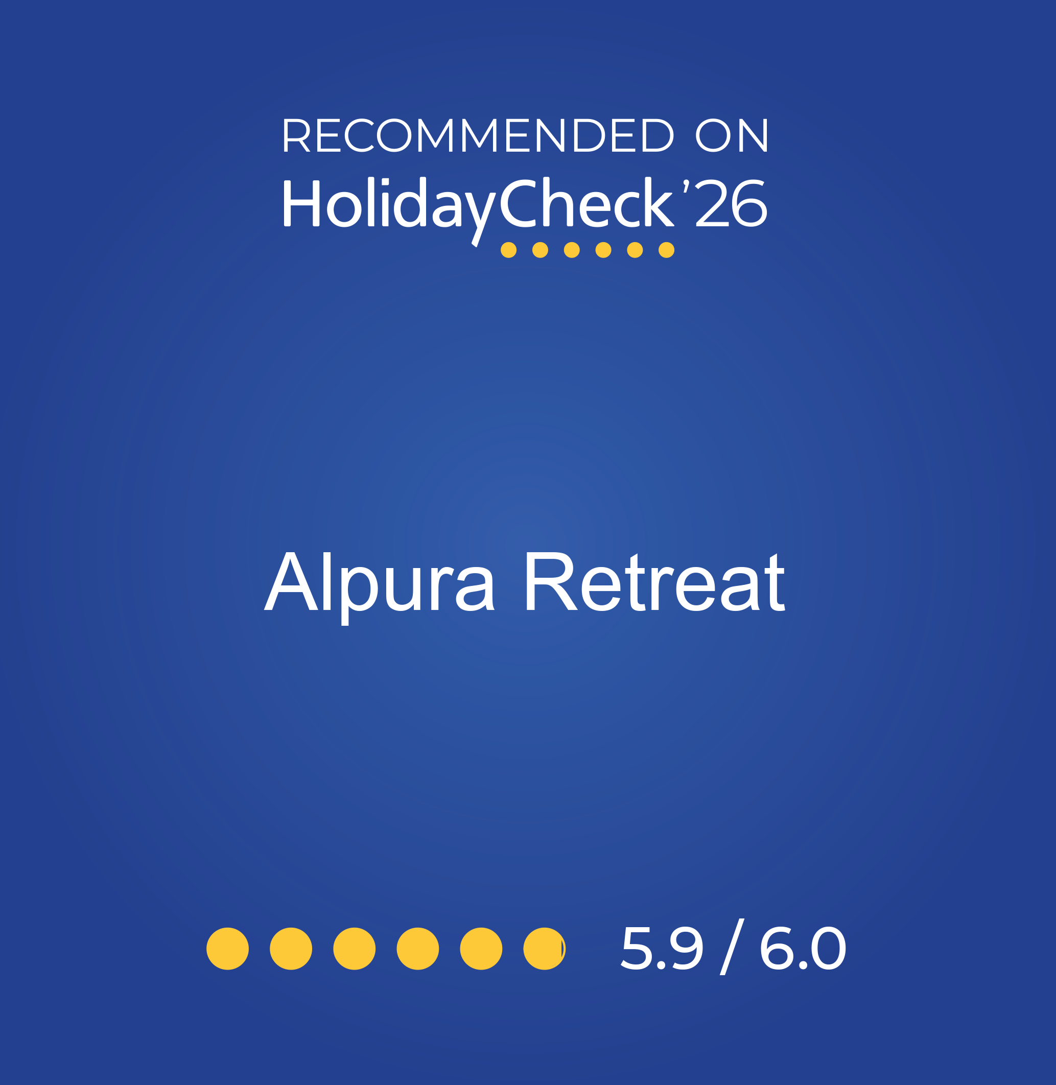 HolidayCheck: Certificate of Excellence